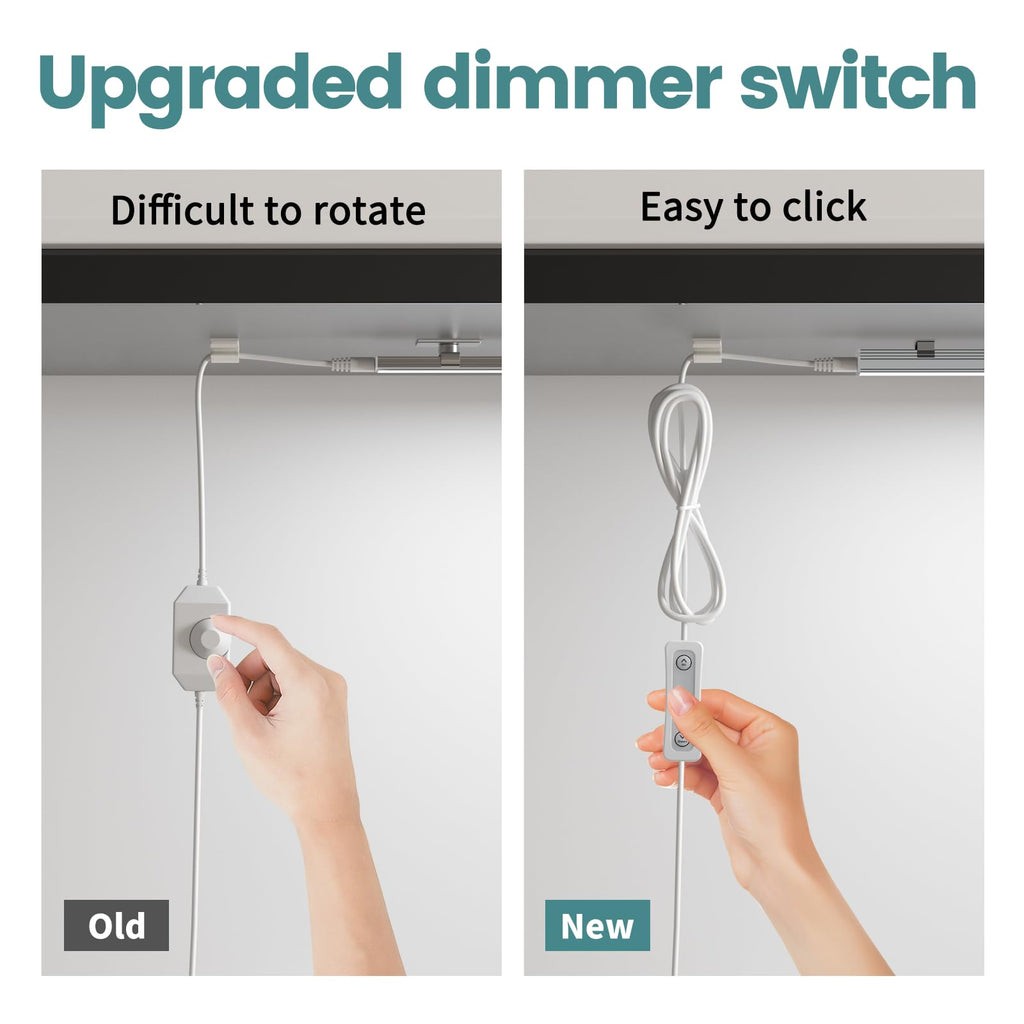 Dimmable Under Cabinet Lighting - 6 Pcs 12 inches Linkable Counter Light Bars, Led Closet Light Daylight White
