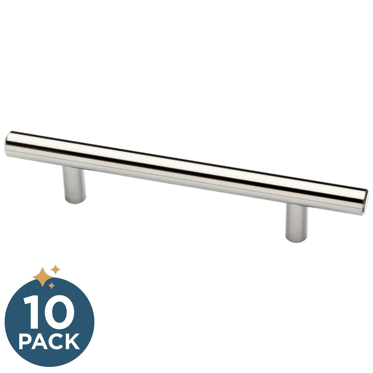 10-Pack) - Stainless Steel Cabinet Handles, 4 Inch Hole Center, Modern Pulls for Drawers, Kitchen Cabinet Door