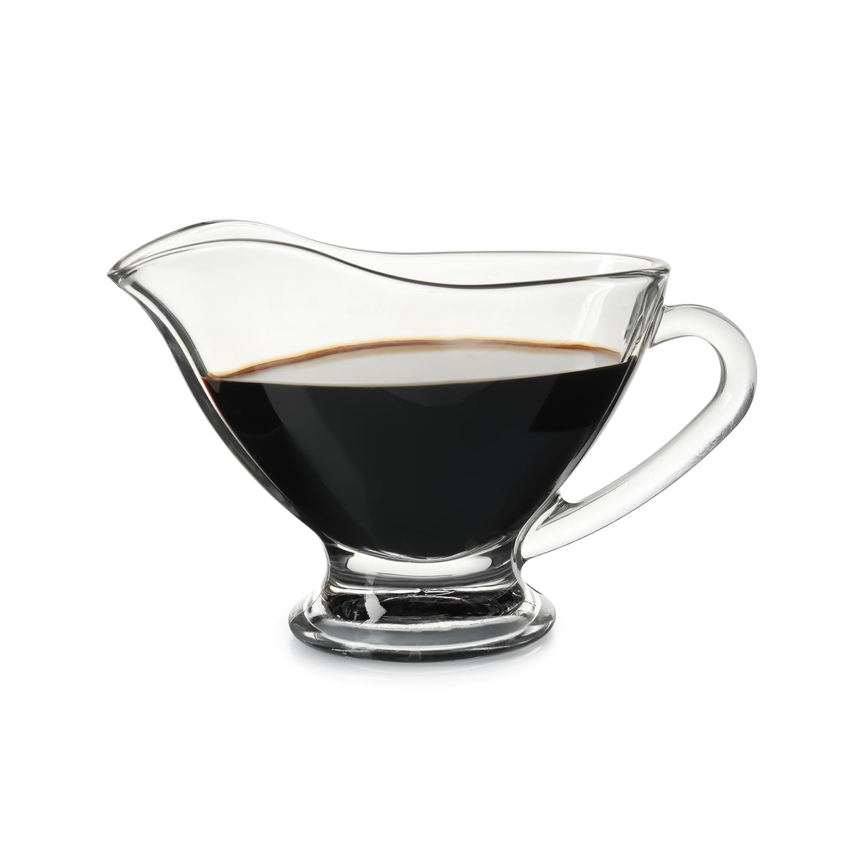 Glass Gravy Boat, 9 oz, 270 ml Large Gravy Serving Dish With Handle