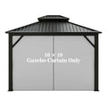 Gazebo Universal Replacement Privacy Curtain - 10' x 10' Gazebo Side Wall Outdoor Privacy Panel with Zipper (Gray)