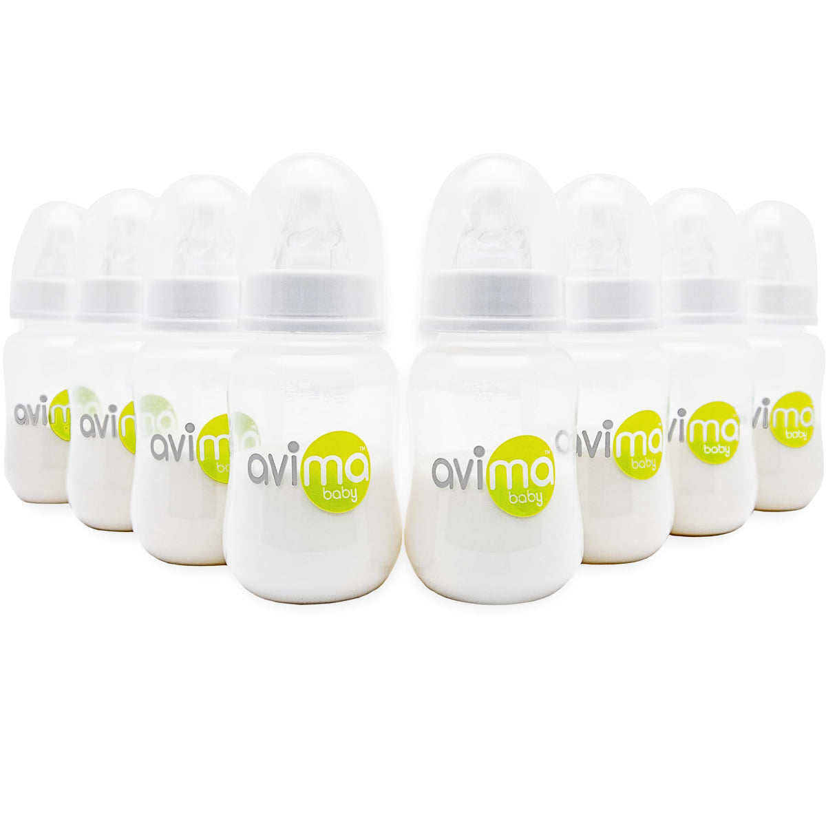 4 oz Anti Colic Baby Bottles w Slow Flow Nipples. 0-3M (Set of 8)