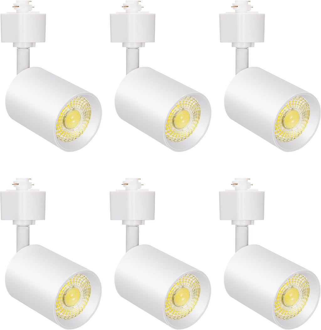 10W Dimmable LED Track Lighting Heads H Type, White, Pack of 6