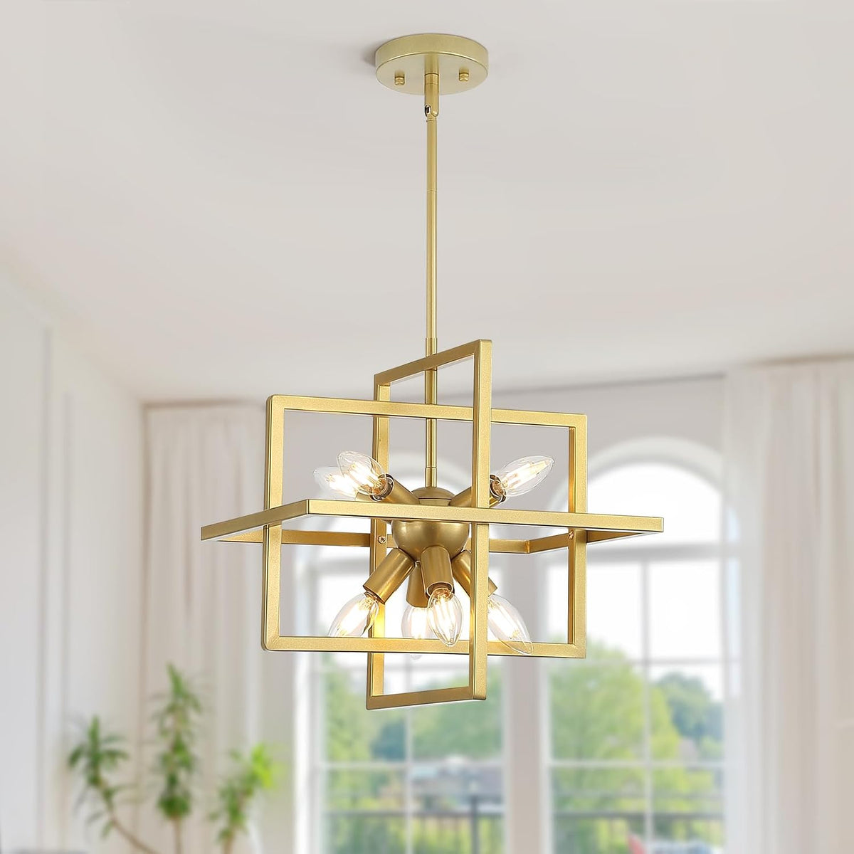 8-Light Gold Modern Chandelier