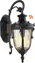 Dusk to Dawn Outdoor Light Fixture Wall Mount, Waterproof Porch Light Fixtures Wall Lamp, Outside Wall Sconce Exterior Wall Lamp with Textured Glass for House Front Door Garage (Black)