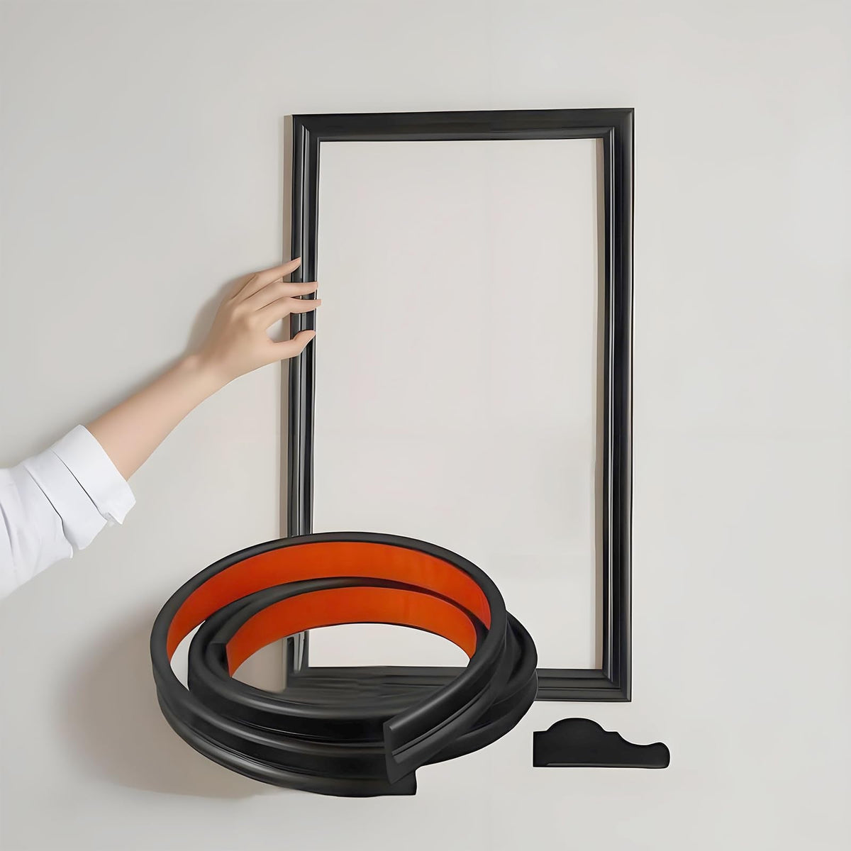 20FT×0.9'' Peel and Stick Wall Molding Trim, TPE Rubber Flexible Chair Rail for Mirror Frames, Doors & Home Decor