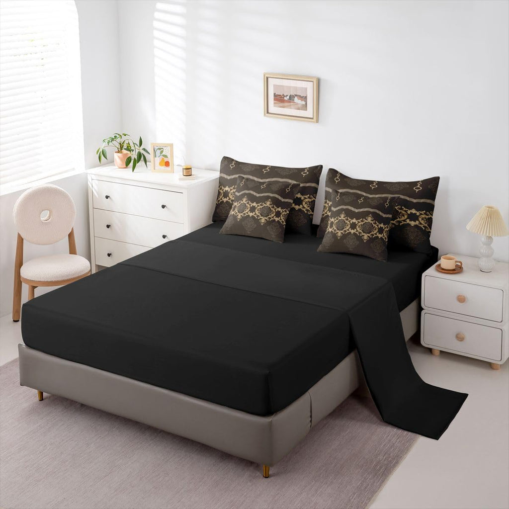 White Yellow Black Baroque Victorian Comforter Set