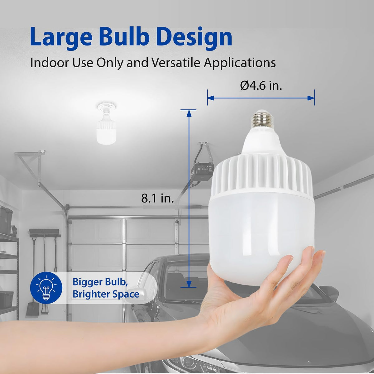 5000 Lumens LED Light Bulb 36W 5000K Daylight E26 Base for Garage Shop