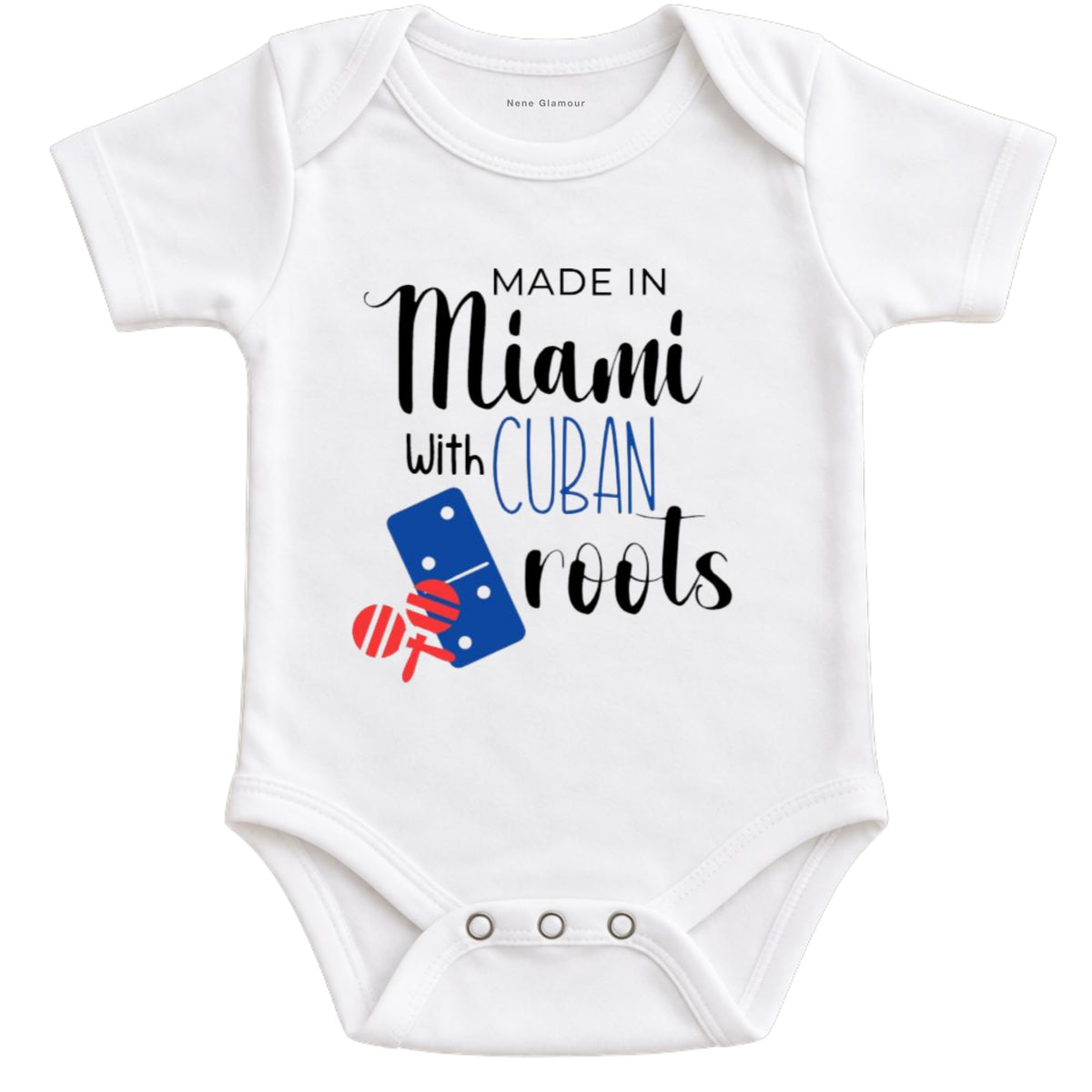 Made in Miami with Cuban Roots Baby Bodysuit | Free Cuba Baby Bodysuit (Newborn)
