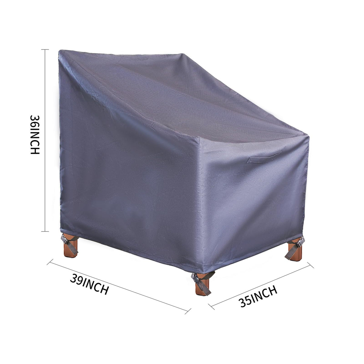 1 Pack, Waterproof Outdoor Furniture Chair Cover, Heavy Duty Patio Chair Cover 35"W x 39"D x 36"H, Grey