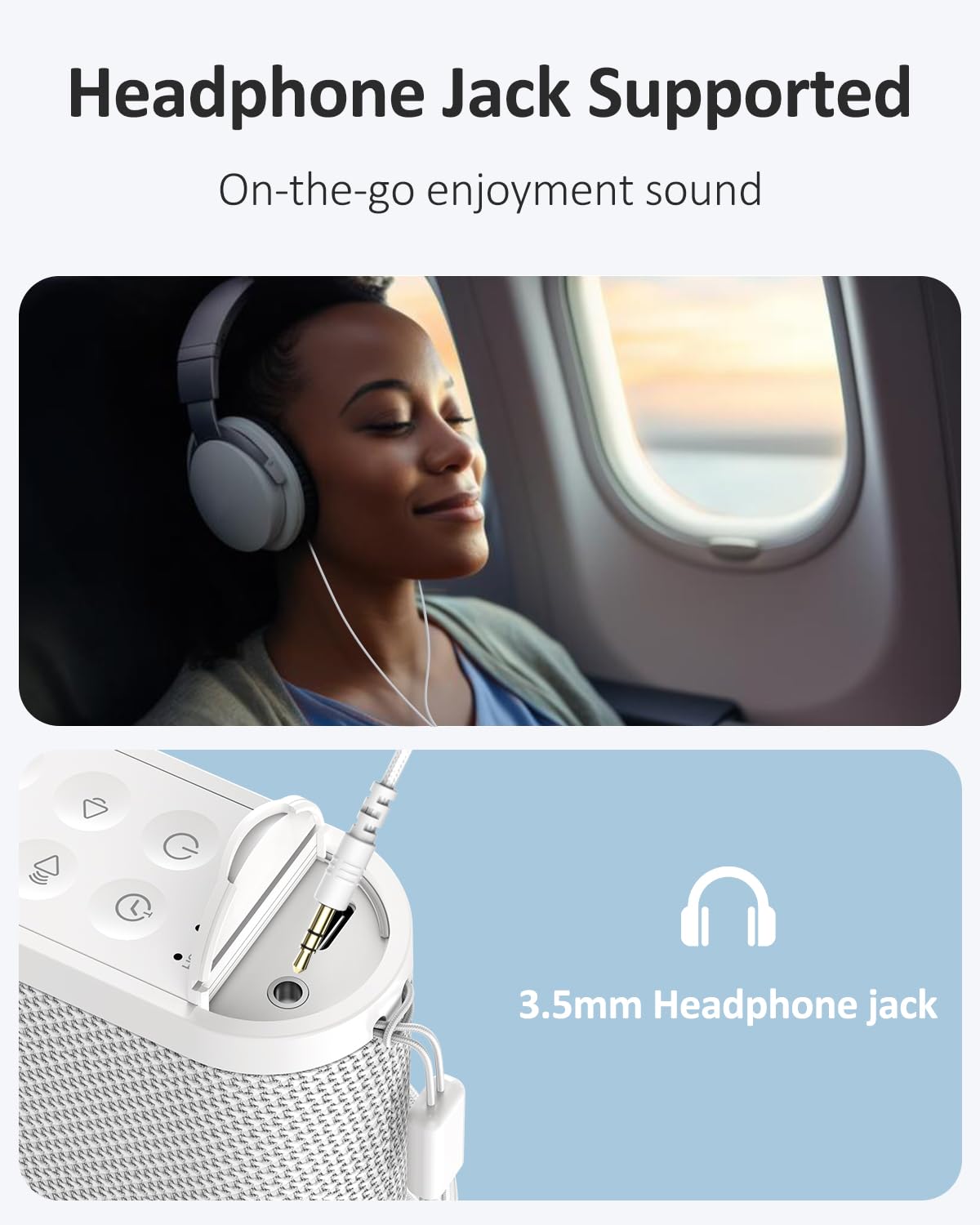 Portable Travel Sound Machine White Noise Machine for Sleeping : Super Long-Lasting & Rechargeable Battery, Headphone