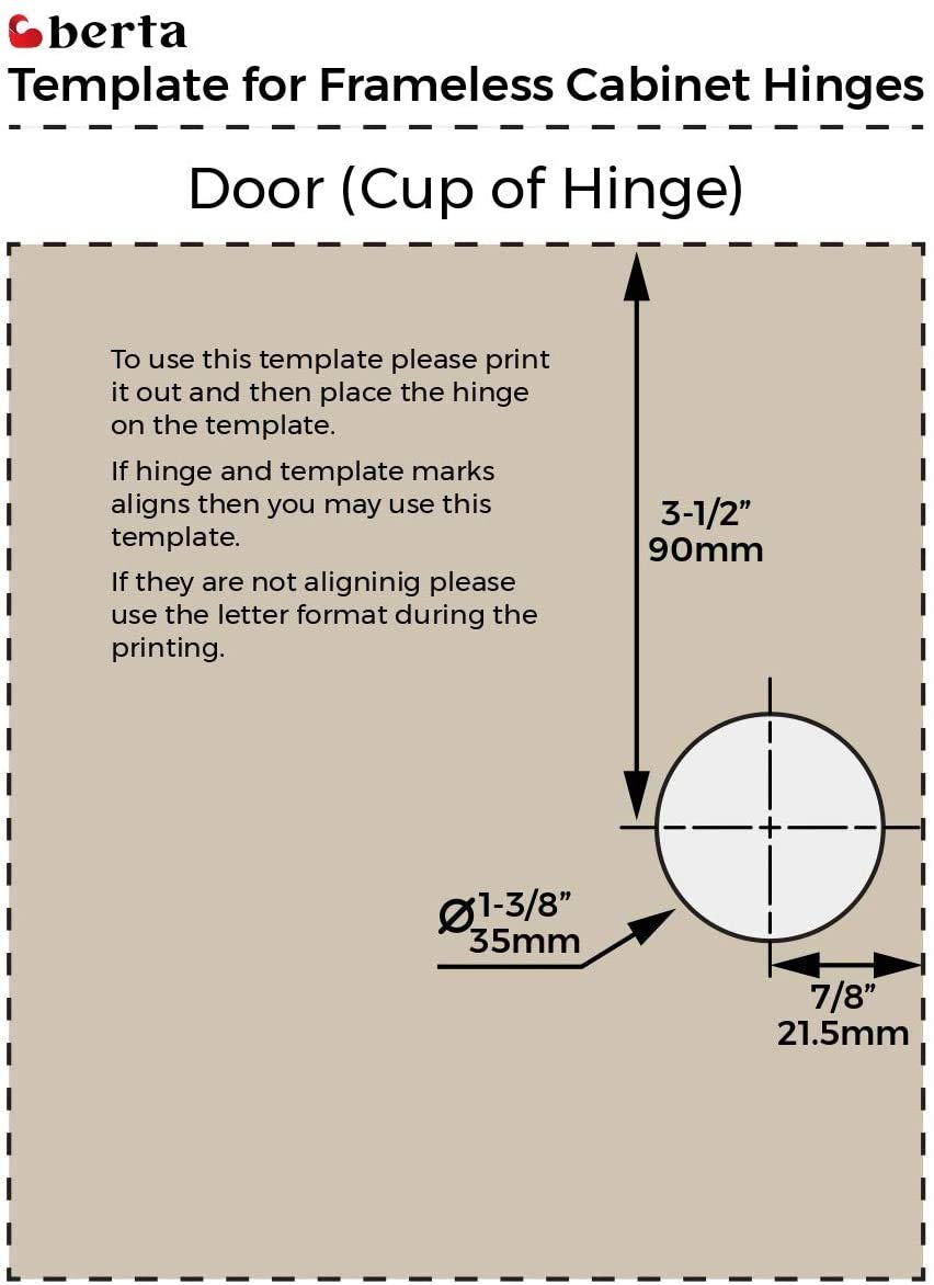 (10 Pieces) Full Overlay Frameless European Hinges 105 Degree 2-Cam 4-Way Adjustable Concealed Kitchen Cabinet Door