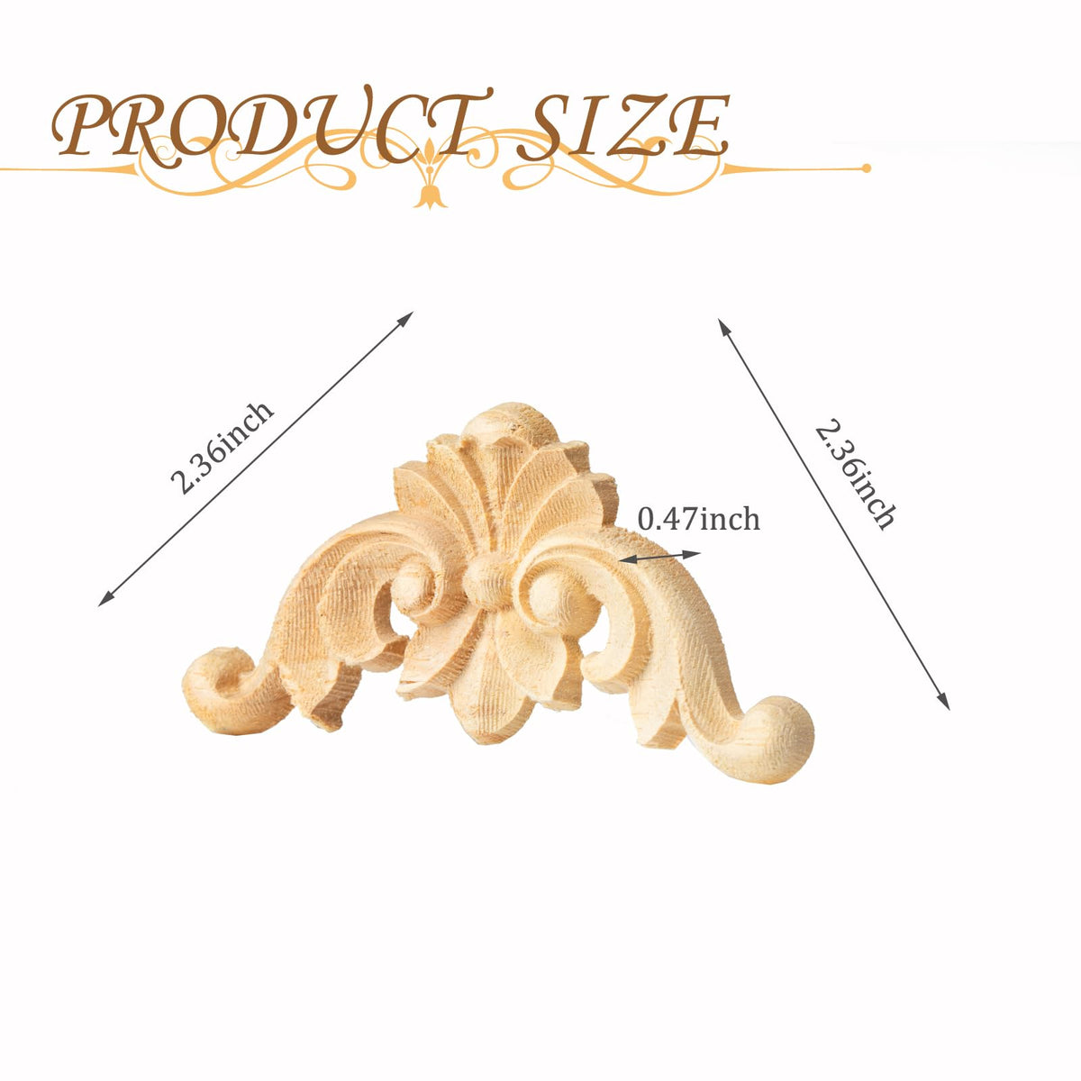 32PCS Wood Appliques and Onlays Wood Appliques for Furniture Decorative Wooden DIY Carved Onlay for Bed Door Cabinet