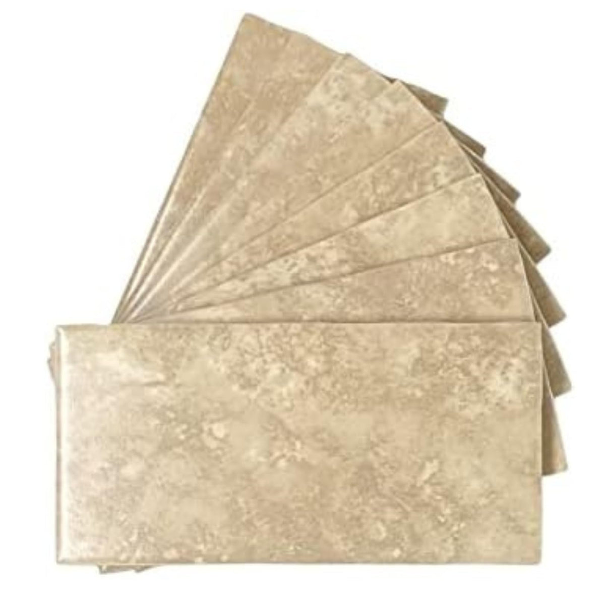 Mediterranean Durango Sand 3x6 Ceramic Subway Tile - Honed Travertine Look Backsplash, Bathroom Shower, Accent Wall