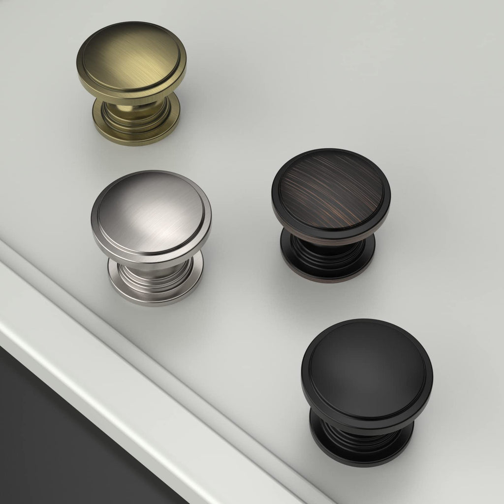15 Pack 1-1/4 inch Kitchen Cabinet Knobs Matte Black Cabinet Knobs Bedroom Dresser Round Drawer Knobs Single Hole