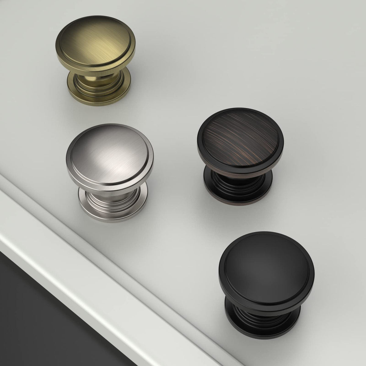 15 Pack 1-1/4 inch Kitchen Cabinet Knobs Matte Black Cabinet Knobs Bedroom Dresser Round Drawer Knobs Single Hole