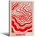 Retro Red Abstract Eye Canvas Print Wall Art 16x24 inch Framed Vintage Hippie Trippy Poster Affirmation Quotes itory