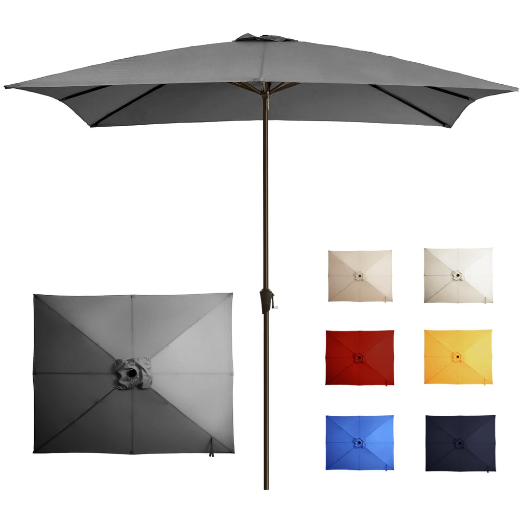 8' Rectangular patio Umbrella rectangle pool Umbrella Grey