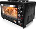 Updated Premium Version Multifunction Grill Oven, Dual Hot Plate, Toaster Oven w/Rotisserie, Grill/Griddle Top