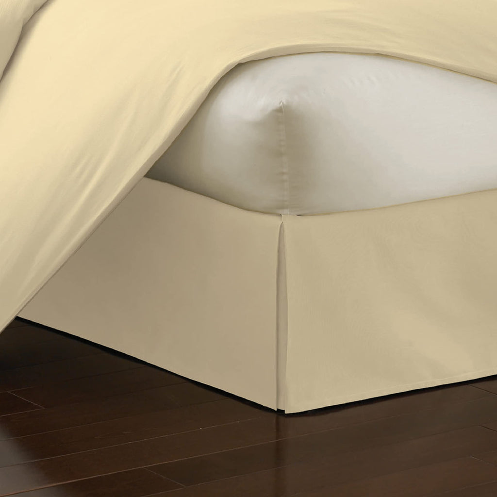 Poplin Tailored Bed Skirt Dust Ruffle, Cotton Blend Design, 14" Drop Length, Butter (FRE20114BUTT03)