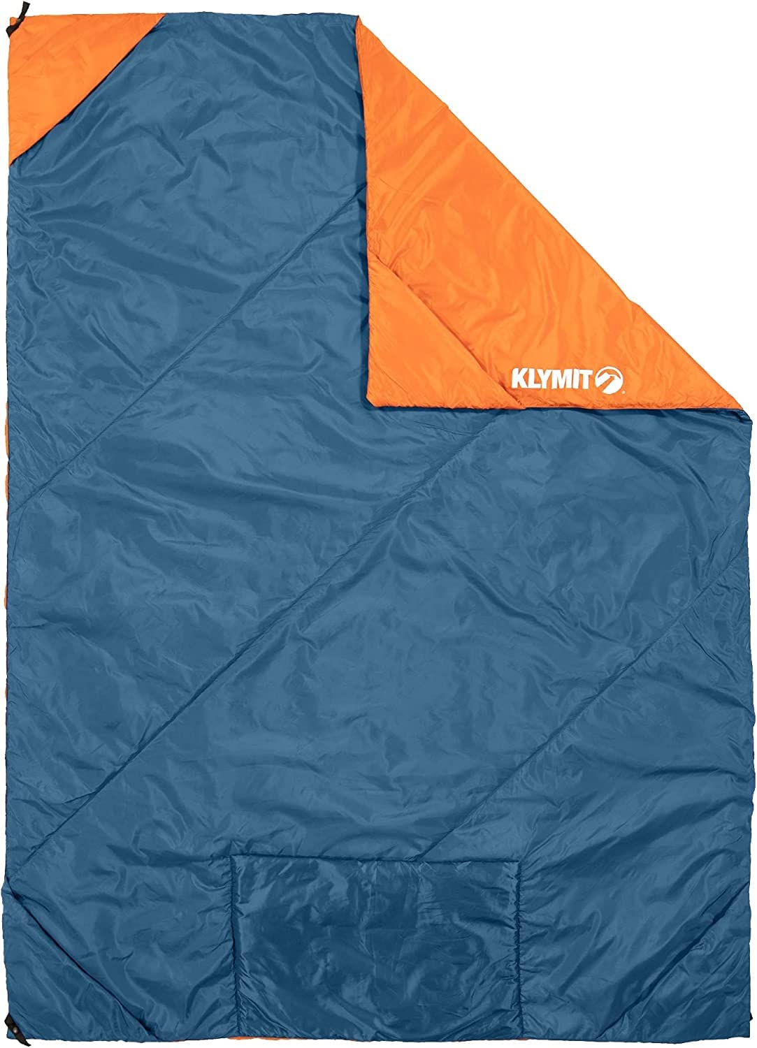 Versa Packable Camping Blanket and Comforter, Blue/Orange