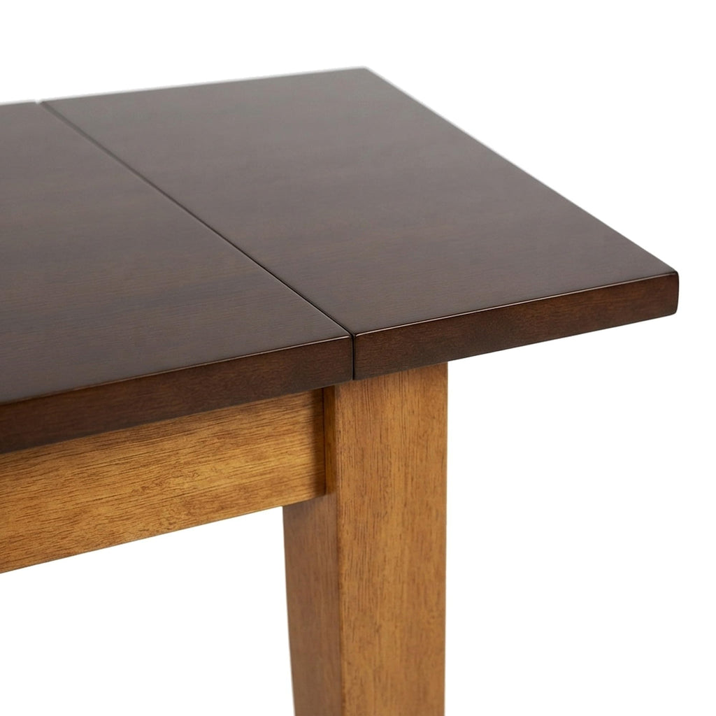 Toluca Dining Solid Rubberwood Dining Table with Self-Storing Leaves, Expandable Rectangular Table for 12, Rustic