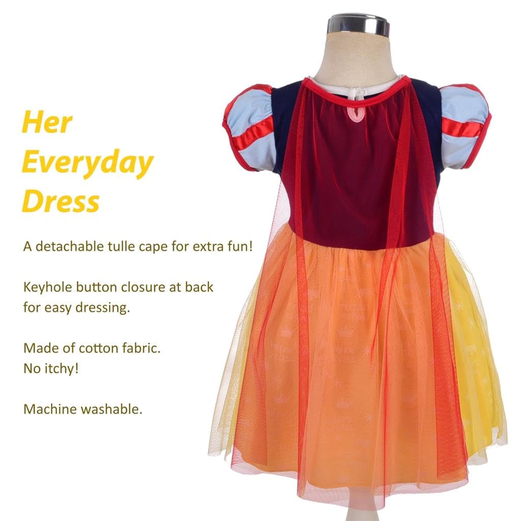 Baby Girls Princess Dress with Cape & Hair Hoop, Yellow