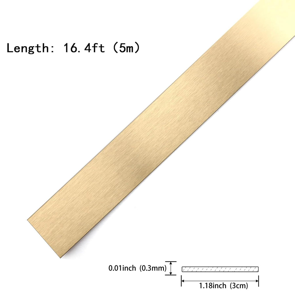 Gold Metalized Brushed Finish Molding Trim, Peel and Stick Strip for Mirror Frame, Wall, Fireplace and Home DIY