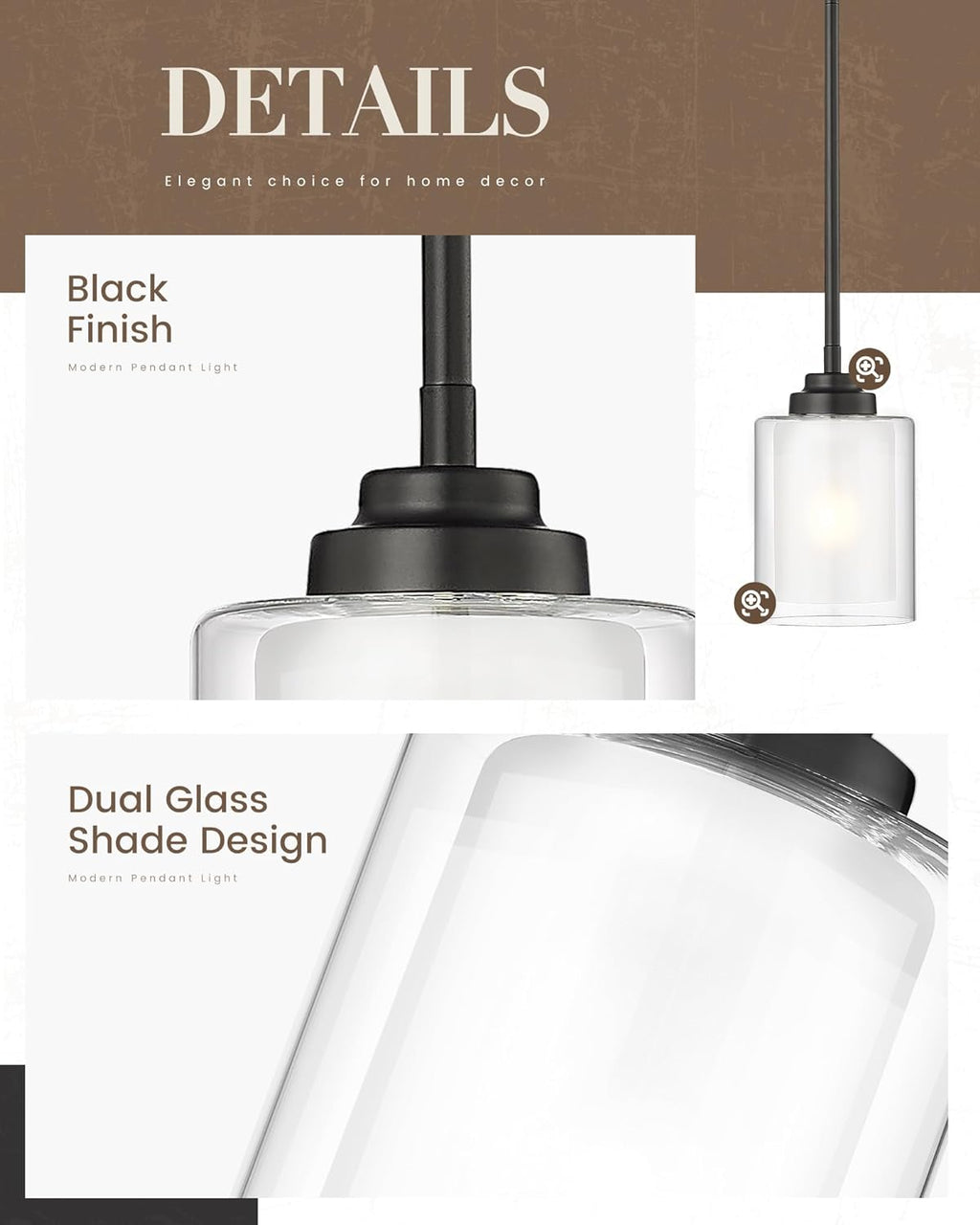 Modern Pendant Light, Matte Black Pendant Lights Kitchen Island,Farmhouse Pendant Lighting for Dining Room Bedroom