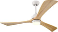 52-Inch Wood Ceiling Fan with Quiet DC Motor, Light, Remote, and Six Speeds