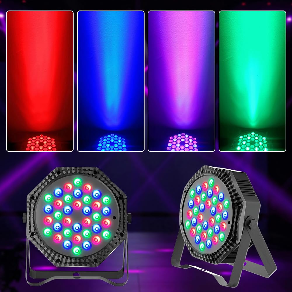 2-Pack LED Par Lights DJ Stage Light for Parties