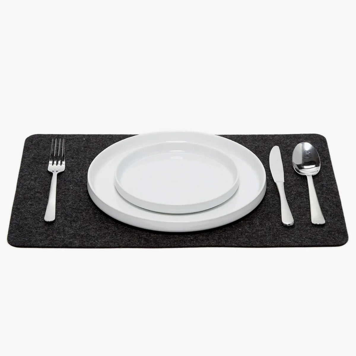 Merino Wool Rectangle Placemat - Charcoal (12" H x 18" W) - 3mm Merino Wool Felt Table Mat - Moisture Wicking - Odor