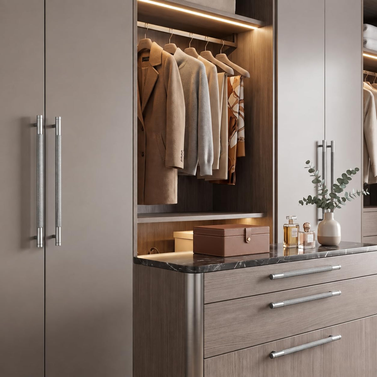 18 Inch(457mm) Drawer Appliance Handles Knurled Brushed Satin Nickel Cabinet Pulls Drawer Pulls Kitchen