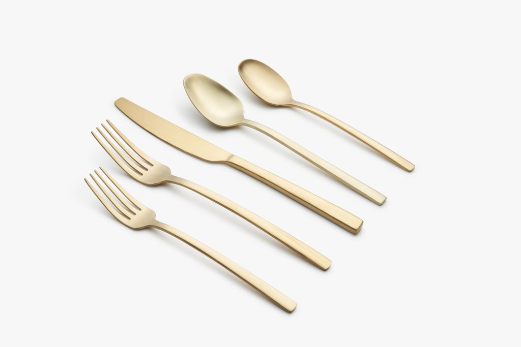 Beacon Gold Satin 16-Piece Silverware Set for 4, Flatware