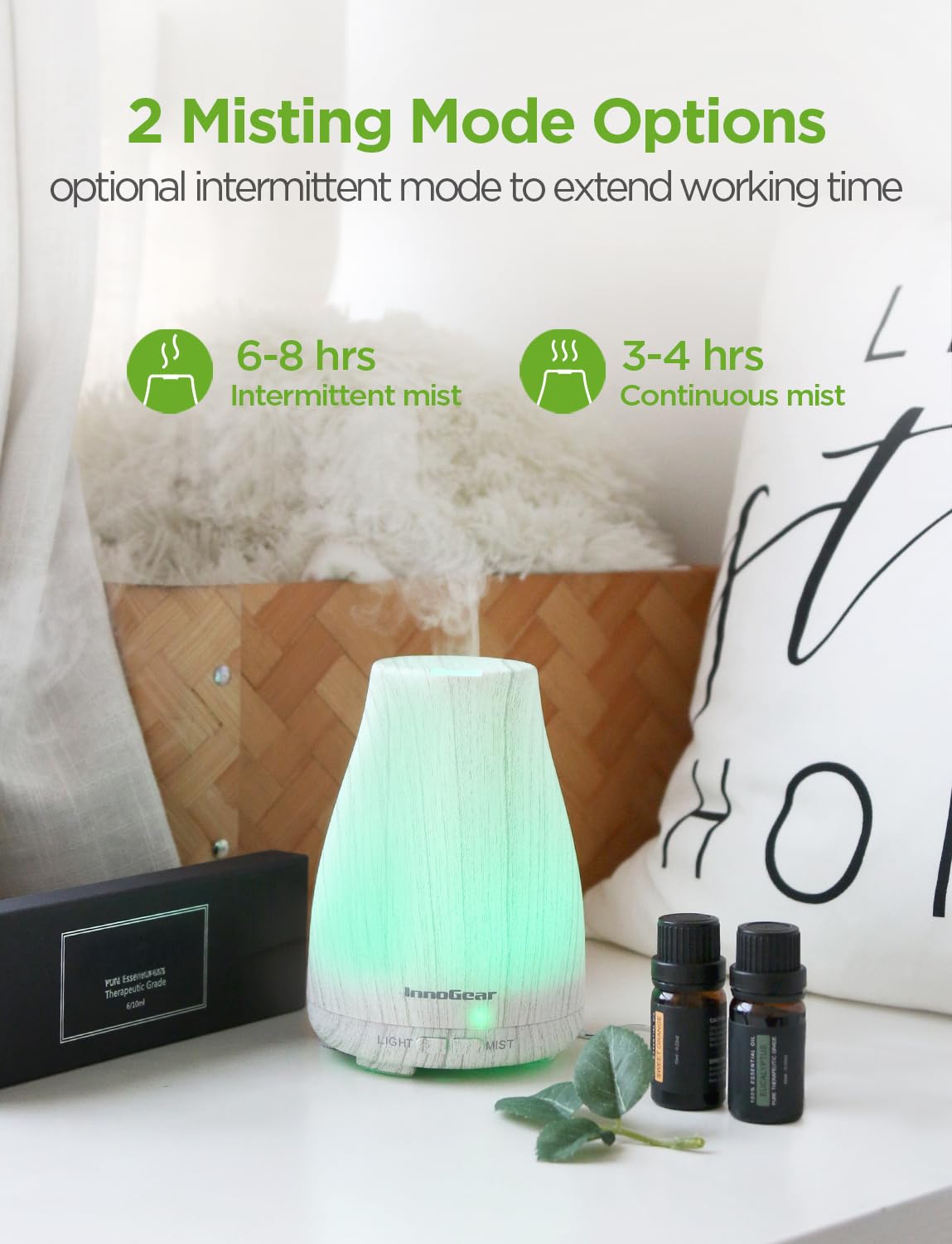 100ml Essential Oil Diffuser with 6 Oils Gift Set, Grey