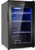 Beverage Refrigerator 17 inch Wide - 126 Can Beverage Cooler with Glass Door | Counter