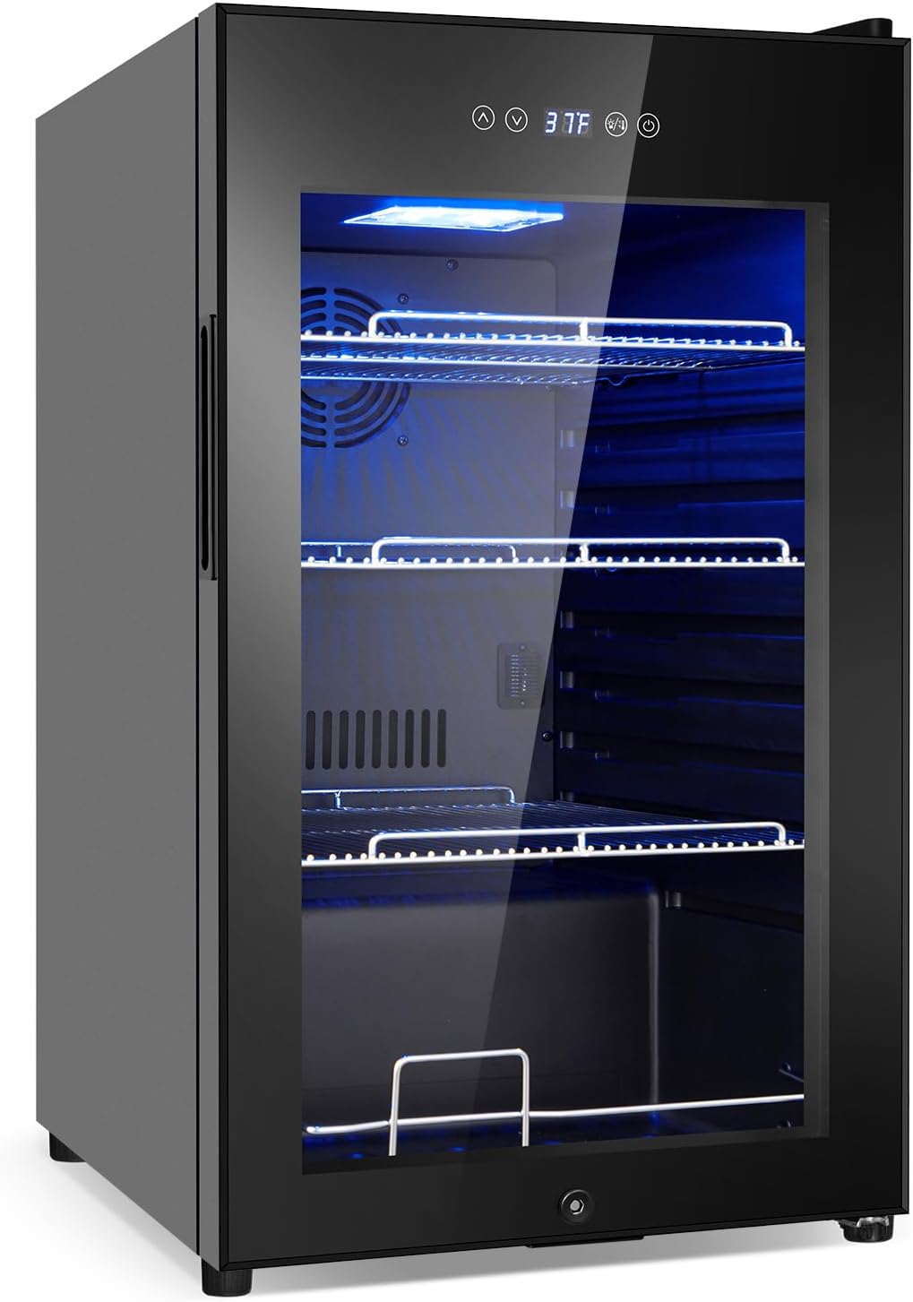 Beverage Refrigerator 17 inch Wide - 126 Can Beverage Cooler with Glass Door | Counter