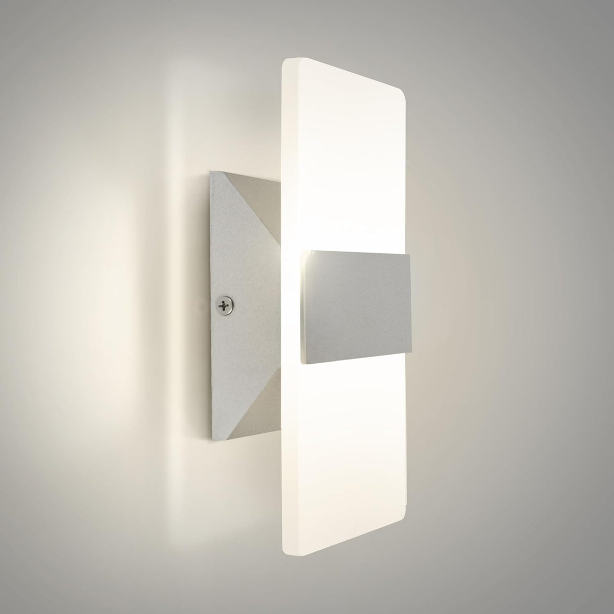 8-Inch Brushed Nickel LED Wall Sconce, 10W Dimmable, 2700K to 5000K