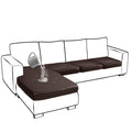 Sectional Couch Covers 4 Piece Sofa Cushion Covers for L Shape PU Leather Separate Cushions Couch Chaise Slip Cover