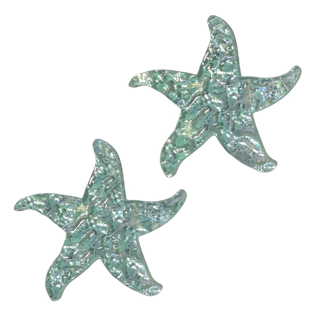 Starfish Glass Swimming Pool Step Marker Mosaic (5", Aquamarine) (2 Pack)