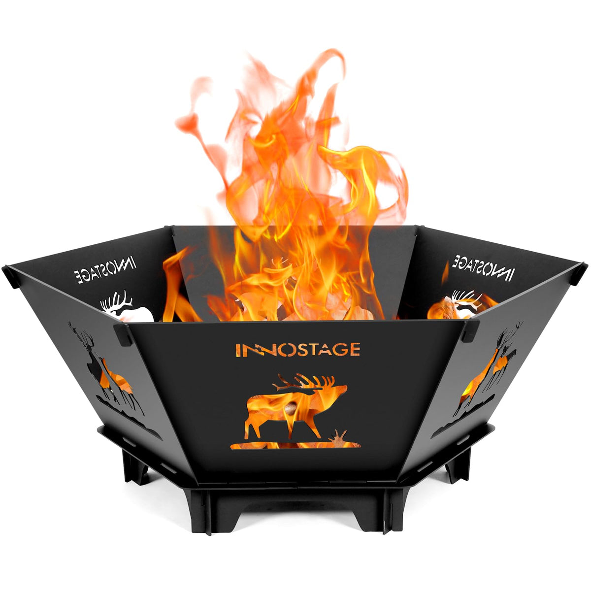 37Inch Collapsible Fire Pit for Camping with Tote Bag