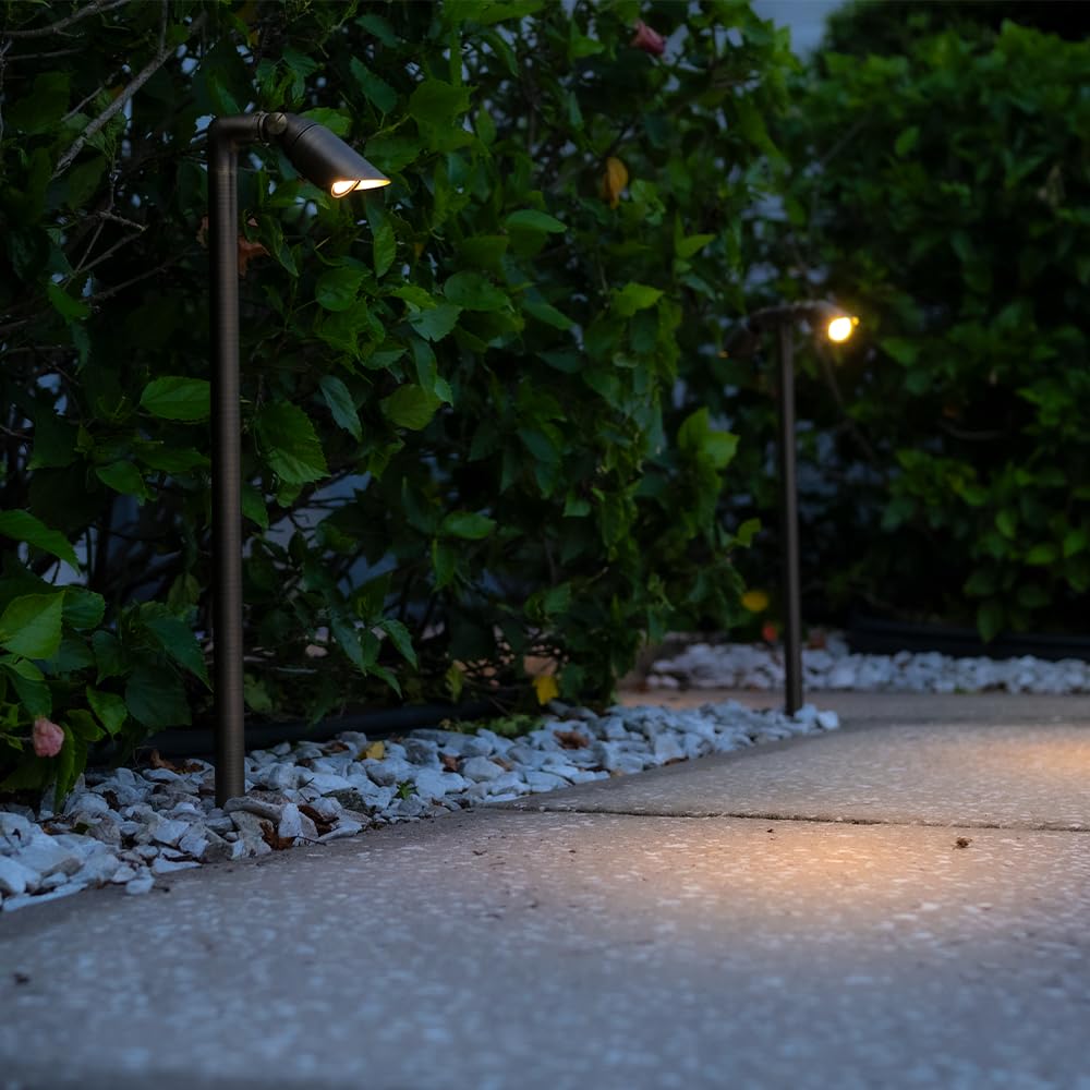 Innovator 12V Cast Brass Adjustable Path Light & 2W 2700K LED Bulb