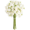 Ranunculus Artificial Flowers 18 Pcs Ivory Faux Silk Mini Ranunculus Bulk Fake Wedding Filler Flowers for DIY