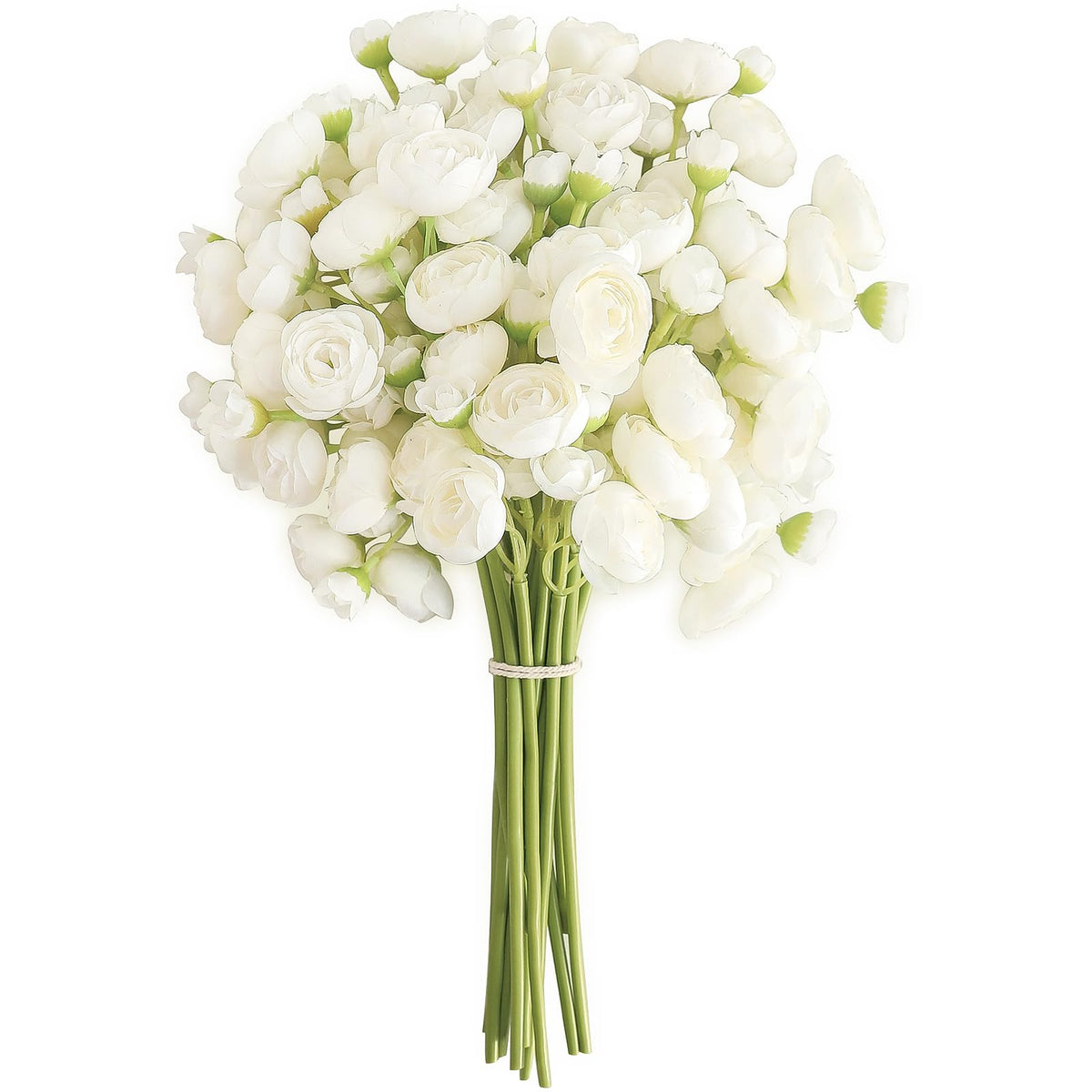 Ranunculus Artificial Flowers 18 Pcs Ivory Faux Silk Mini Ranunculus Bulk Fake Wedding Filler Flowers for DIY