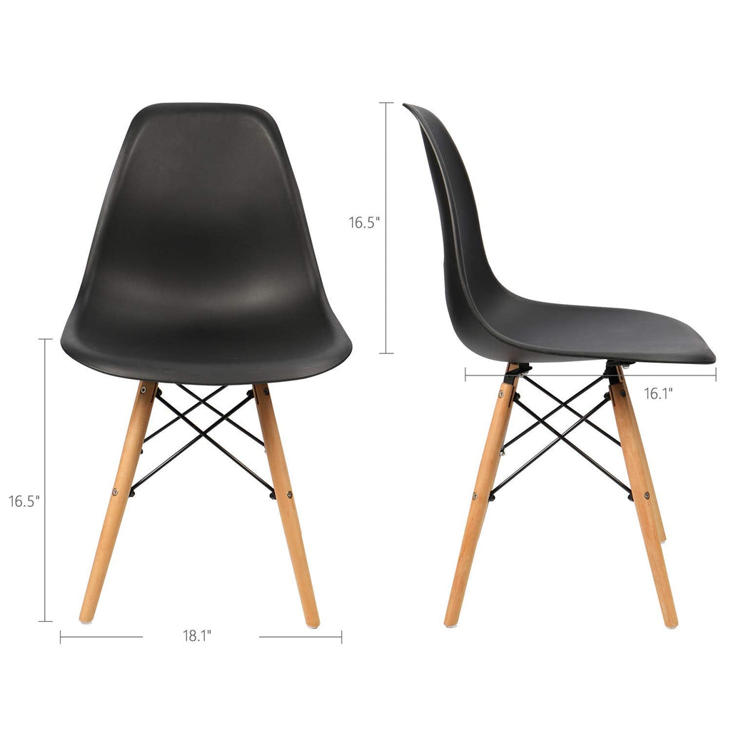 Inspired Eames Style Modern Dining Chairs Mid Century Pre Assembled DSW Chair Classic Shell Lounge Plastic Side Chairs Set of 4