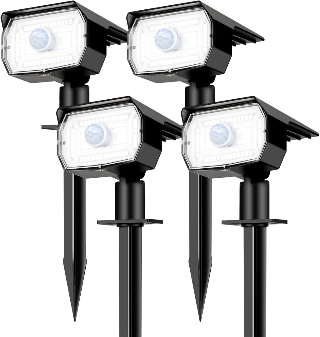 Solar Lights Outdoor Waterproof, Motion Sensor Spot Lights- 4 Pack/56 LED/3 Modes Solar Powered Spotlights 2-in-1
