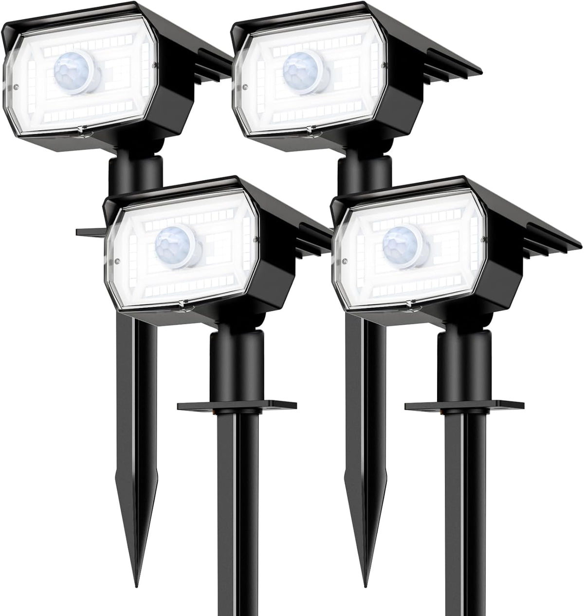 Solar Lights Outdoor Waterproof, Motion Sensor Spot Lights- 4 Pack/56 LED/3 Modes Solar Powered Spotlights 2-in-1