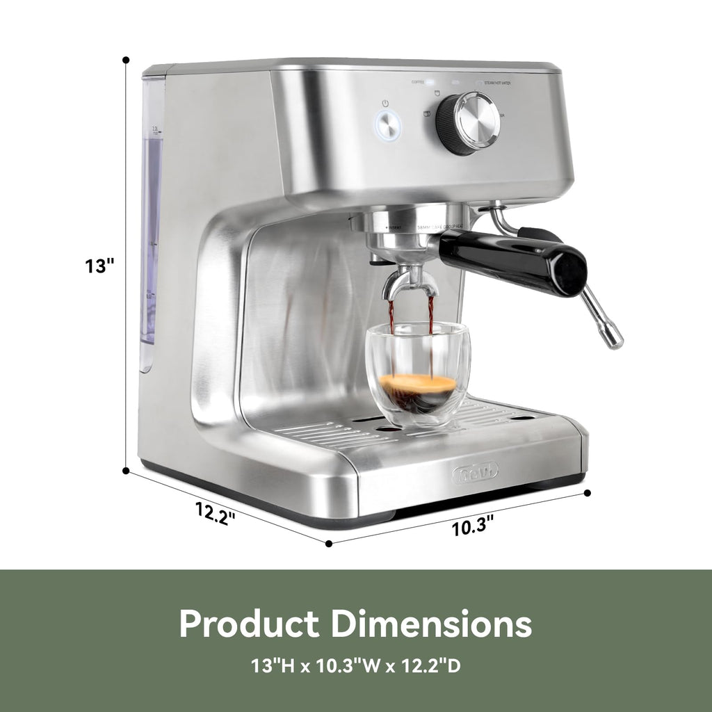 Commercial Espresso Machine|PID&NTC Temp Control with Steam Wand