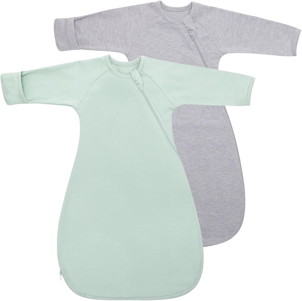 Organic Cotton Transitional Baby Swaddle Sleep Sacks Soft 2 Pack