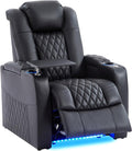 Leather Home Theater Seating, Classic Series Game Seats Movie Theater Chairs Recliner Sofa with Type-C USB Charger