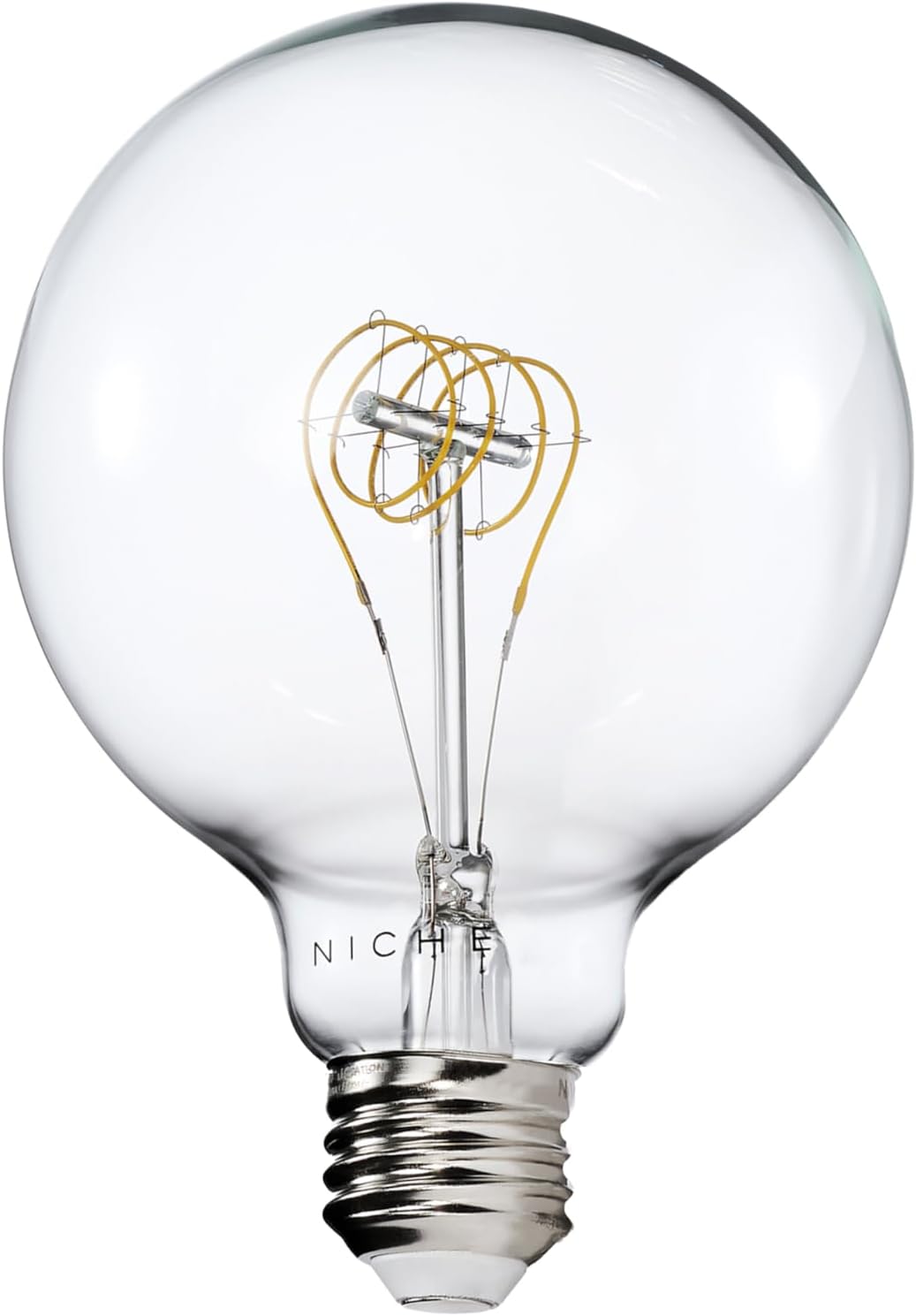 G30 LED Bulb,Single Pack, 1.25W x 1.78H inches, Indoor, Quad Loop Filament, 2200K Warm White, 5.3W, Dimmable, E26